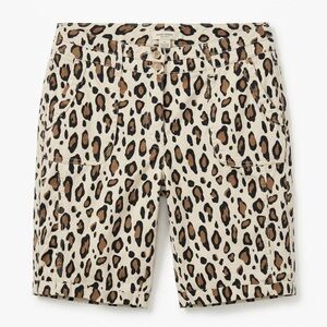 Chico's Petites Floral Safari Chic Leopard Print Bermuda Shorts Size Small 0.5